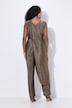 Jumpsuit, glitter, wijde pijp, V-hals, mouwloos