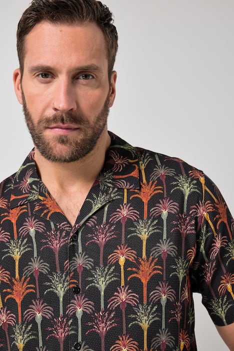 JP 1880 Hemd, Halbarm, Cuba-Kragen, floraler Print, Cuba Fit, bis 8 XL