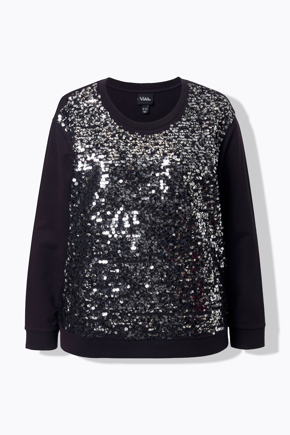 Stora storlekar Mjukiströja, Dam, svart, storlek: 62/64, Bomull/Polyester, Ulla Popken