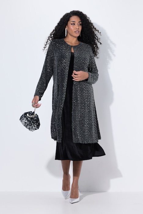Jacke, Glitter, Pailletten, Rundhals, Langarm