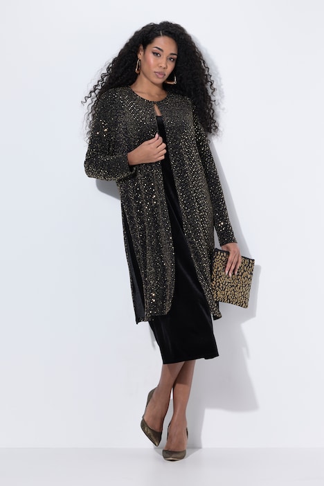 Jacke, Glitter, Pailletten, Rundhals, Langarm