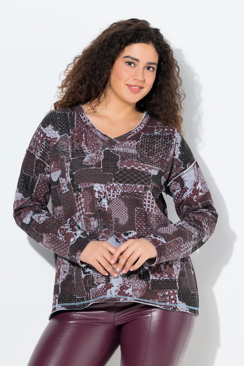 Große Größen Sweatshirt, Damen, lila, Größe: 54/56, Baumwolle/Polyester, Ulla Popken