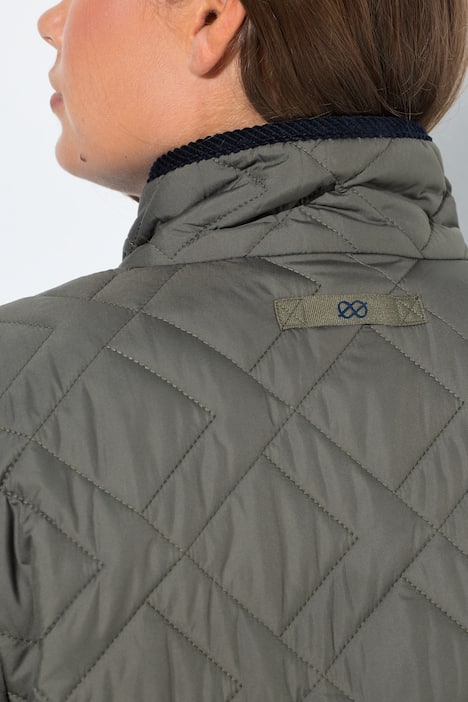 Steppjacke mit Karofutter und Stehkragen