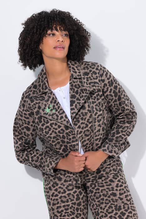 Bikerjacke, Twill-Web, Leo, Metallzipper