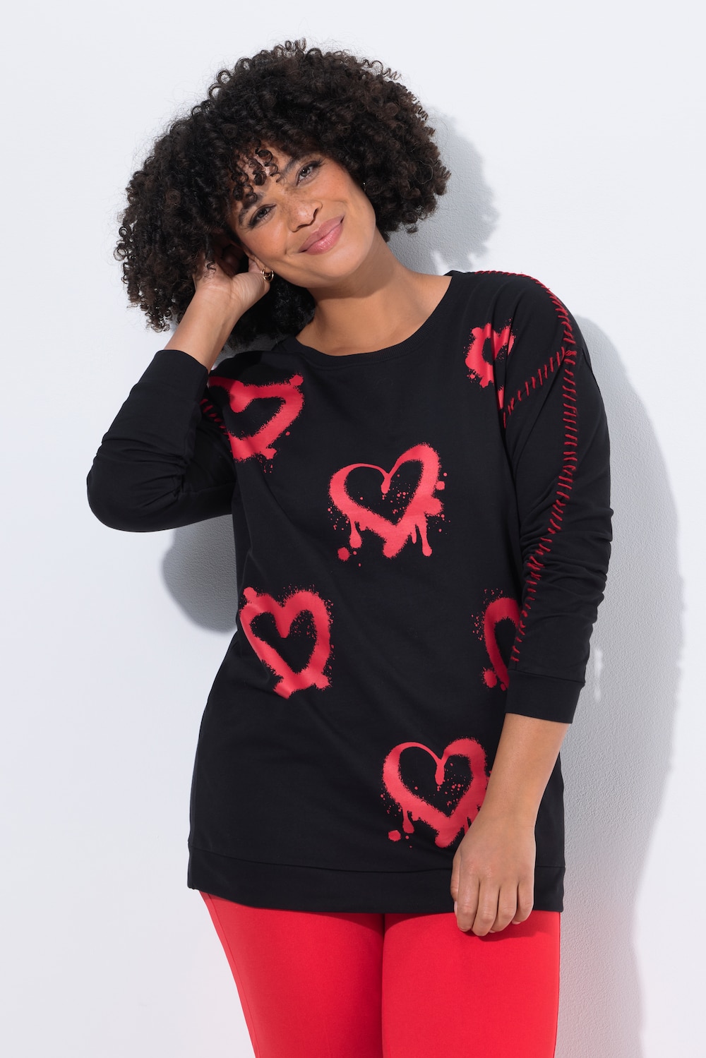Sweatshirt, Loose Fit, Neon Herzen