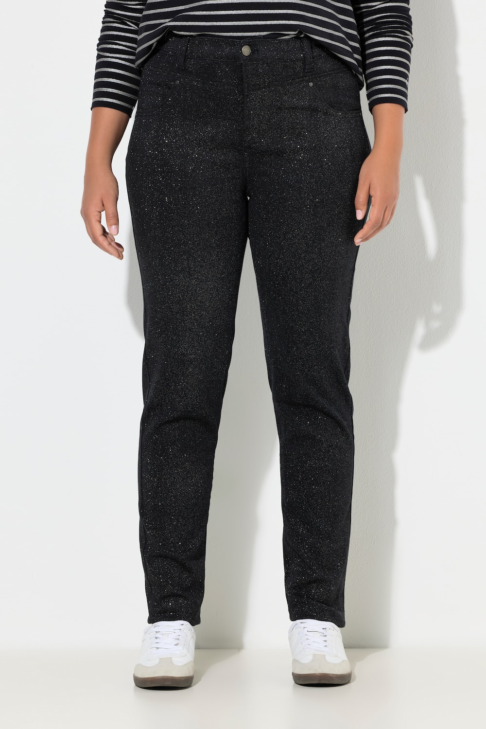 Große Größen High Waist Jeans, Damen, schwarz, Größe: 44, Baumwolle/Polyester, LAURASON