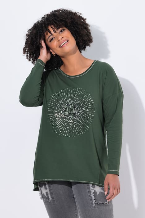 T-Shirt, A-Linie, Glitzersteinchen-Stern