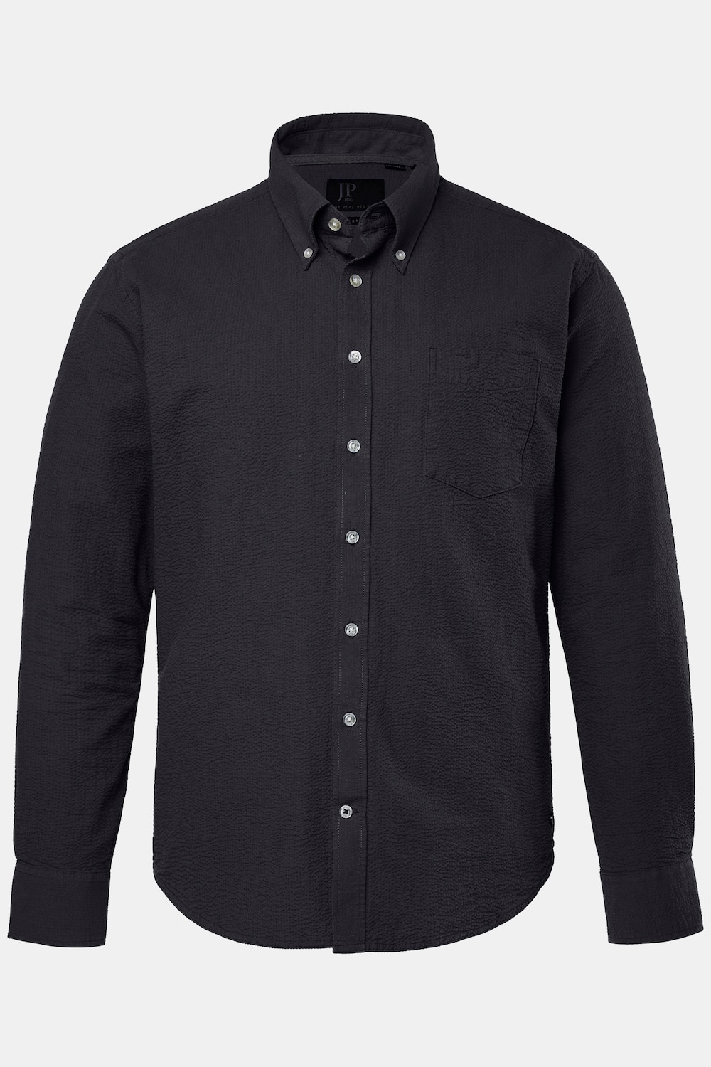 JP1880 Seersucker-Hemd, Langarm, Buttondown-Kragen, Modern Fit, bis 8 XL