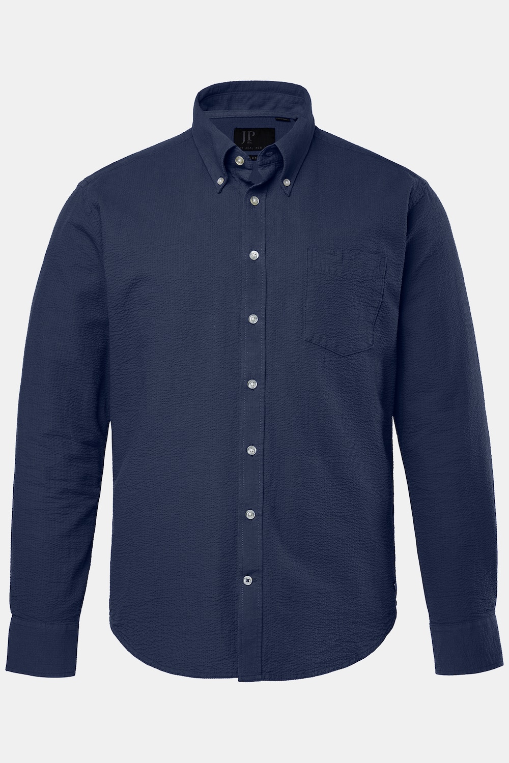 JP1880 Seersucker-Hemd, Langarm, Buttondown-Kragen, Modern Fit, bis 8 XL