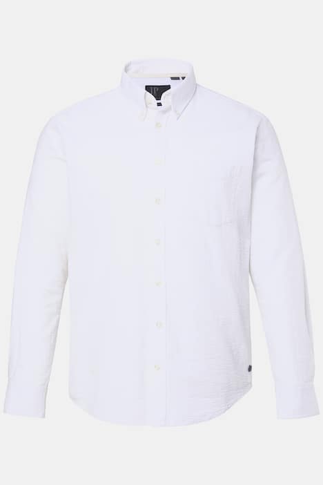 Camicia JP1880 dal taglio moderno in seersucker con maniche lunghe e colletto button-down, disponibile fino alla tg. 8XL