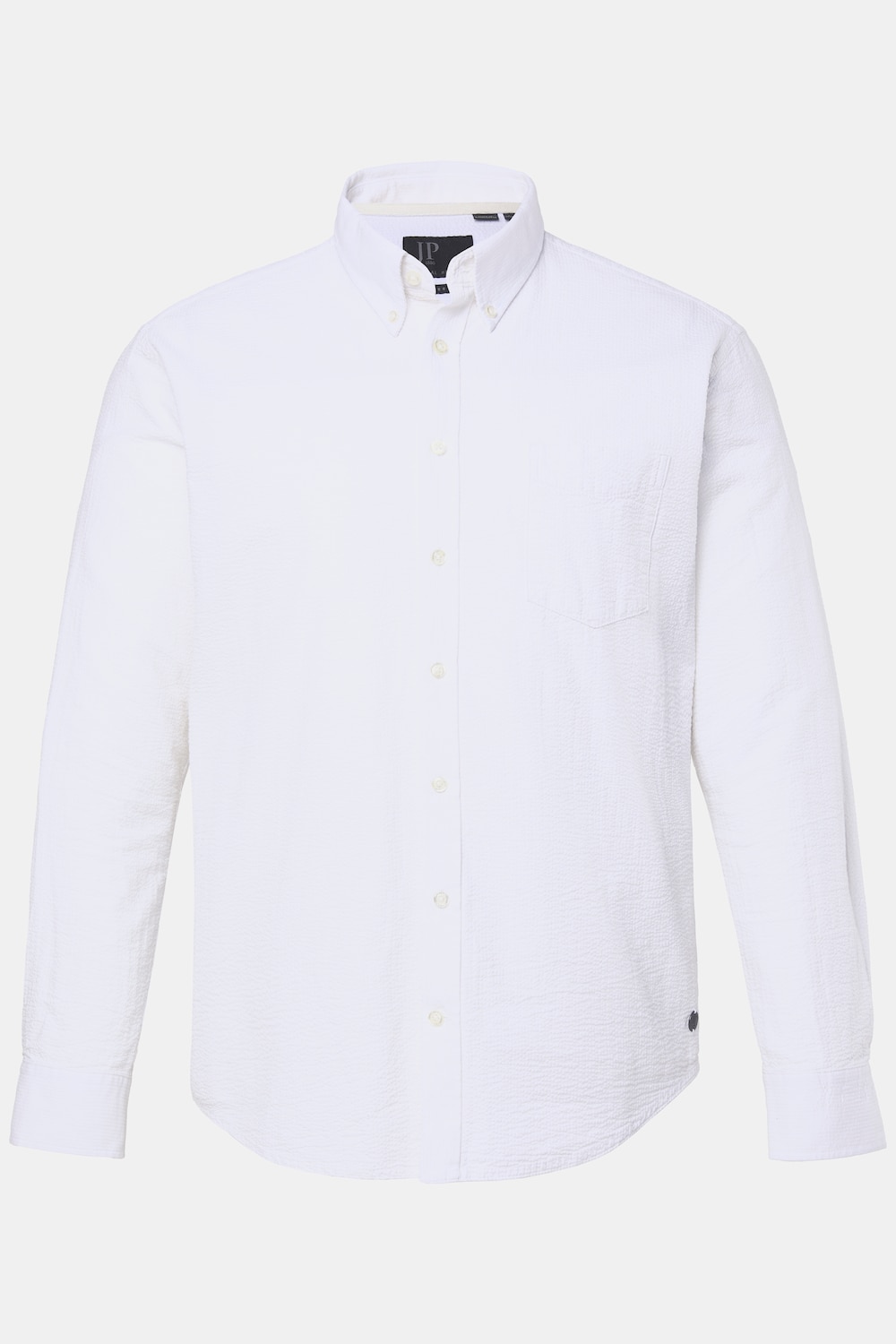 JP1880 Seersucker-Hemd, Langarm, Buttondown-Kragen, Modern Fit, bis 8 XL