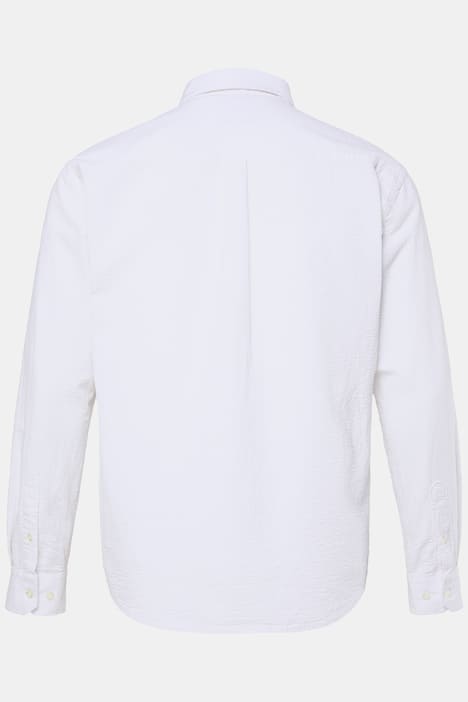 Camicia JP1880 dal taglio moderno in seersucker con maniche lunghe e colletto button-down, disponibile fino alla tg. 8XL