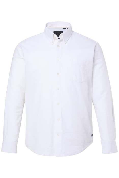 Košile, Seersucker, JP1880, dlouhé rukávy, límeček s knoflíky, Modern střih, do 8XL