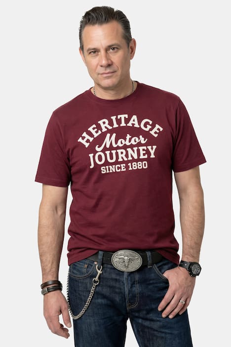 JP1880 T-Shirt, Halbarm, Brustprint, bis 8 XL