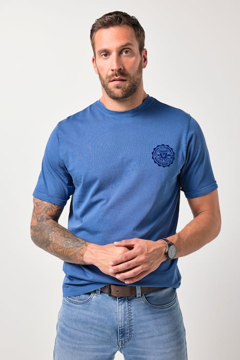 Camiseta JP1880, media manga, look vintage, estampado en el pecho, hasta la talla 8 XL