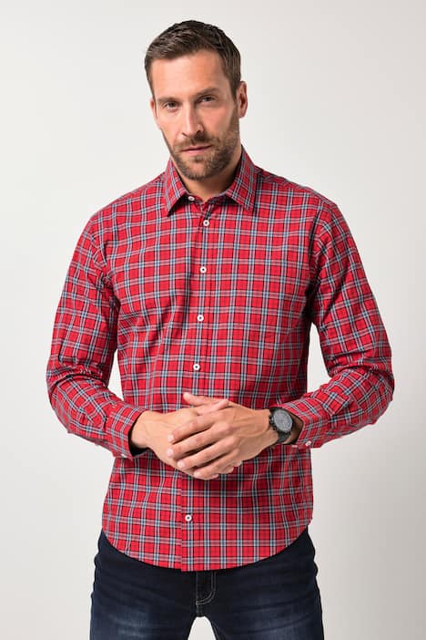JP1880 Karohemd, Langarm, Kentkragen, Modern Fit, bis 8 XL