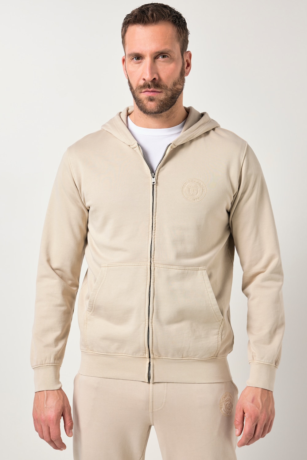 JP1880 Hoodiejacke, Kapuze, Kängurutasche, Vintage Look, bis 8 XL