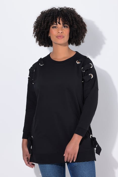 Sweatshirt, bequeme Passform, Zierschnürung