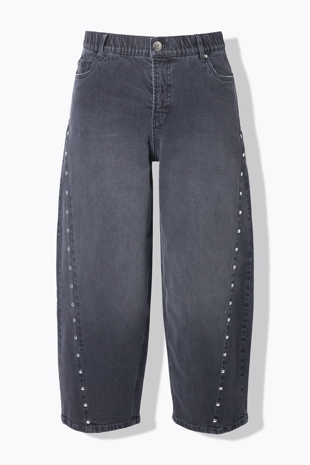 Stora storlekar Barrel-jeans, Dam, grå, storlek: 58, Bomull, Studio Untold