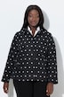 Kurtka żakardowa, kropki, krój trapezowy, kołnierz koszulowy, długie rękawy