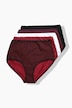 Maxislips, 5er-Pack, Muster/einfarbig, High Waist