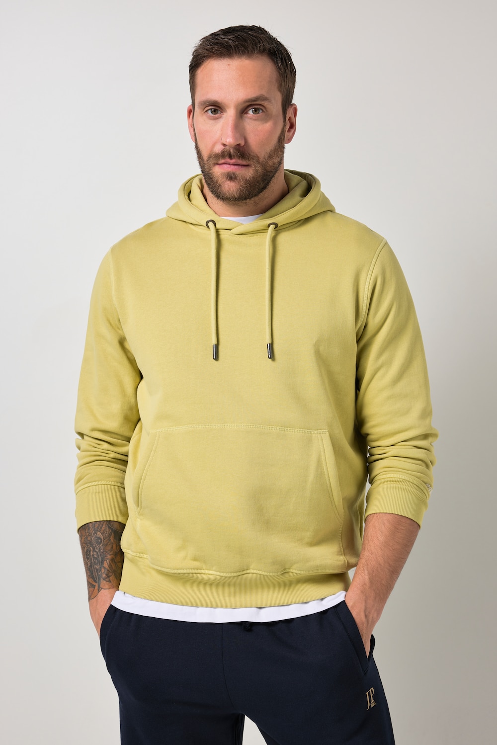 Stora storlekar Hoodie, Her, gul, storlek: 6XL, Bomull, JP1880