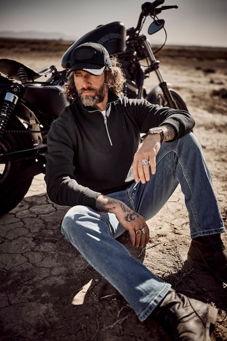 Pull en molleton JP 1880, col zippé et poche kangourou - jusqu'au 8 XL