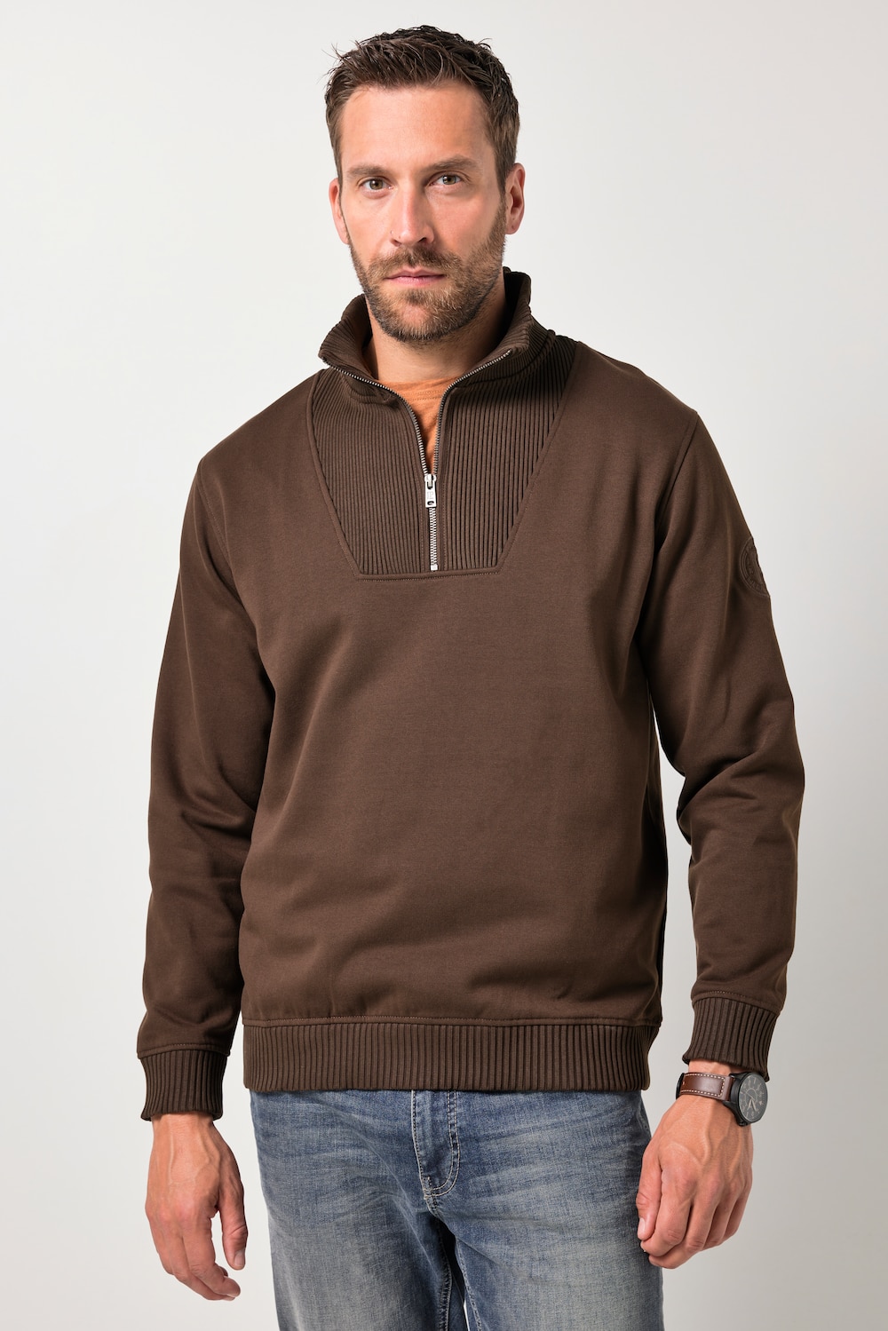 JP1880 Troyer, Sweat, Zippkragen, Kängurutasche, bis 8 XL