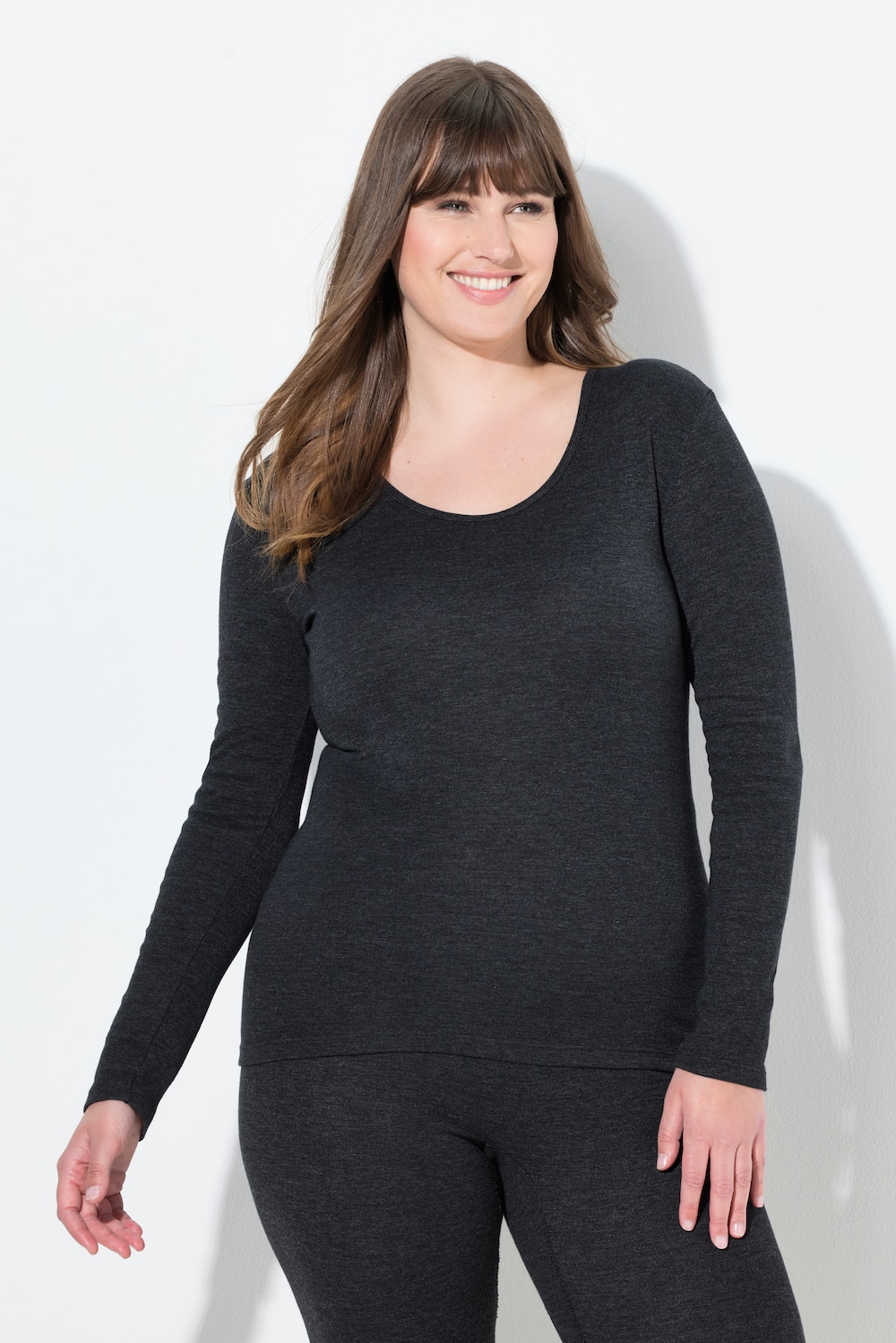 Große Größen Thermo-Shirt, Damen, schwarz, Größe: 58/60, Baumwolle/Polyester, Ulla Popken