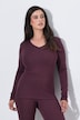Thermo-Shirt, Rundhals, Langarm, Baumwolle, ohne Seitennaht