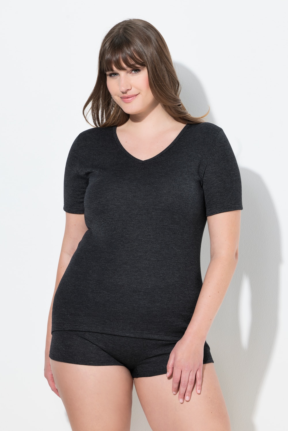 Große Größen Thermoshirt, Damen, schwarz, Größe: 58/60, Baumwolle/Polyester, Ulla Popken