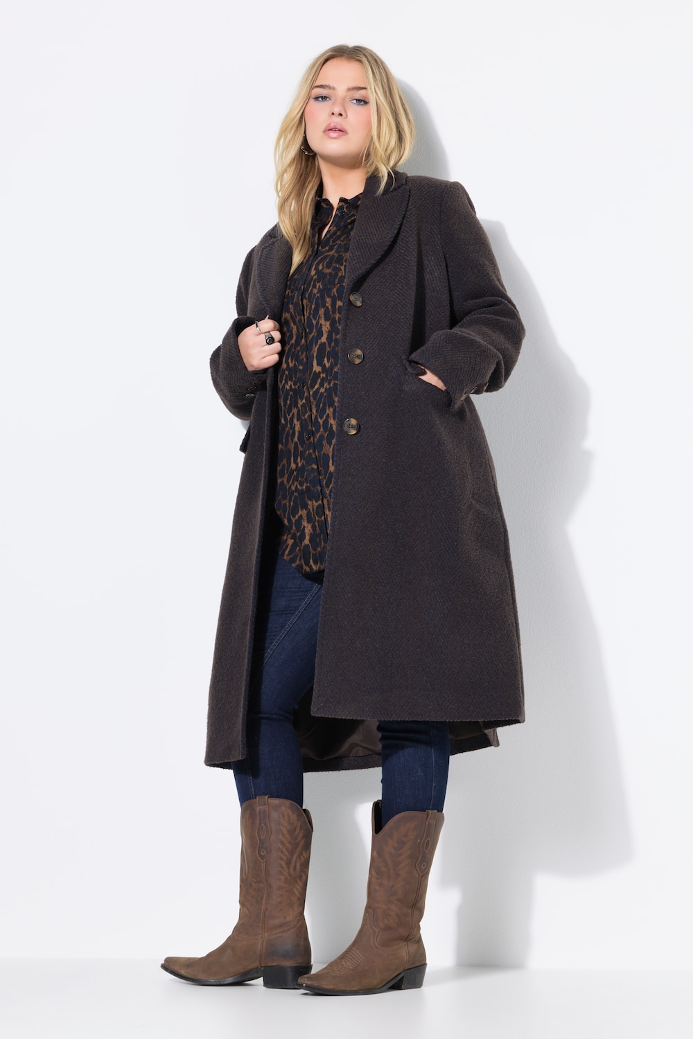 Mantel, A-Line, Reverskragen