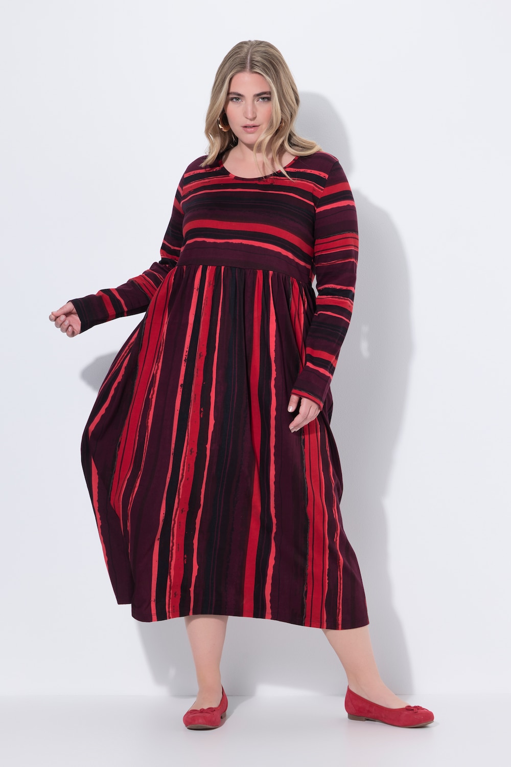 Große Größen Maxikleid, Damen, rot, Größe: 54/56, Baumwolle, Ulla Popken