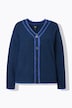 Cardigan con cuciture contrastanti, scollo a V e maniche lunghe