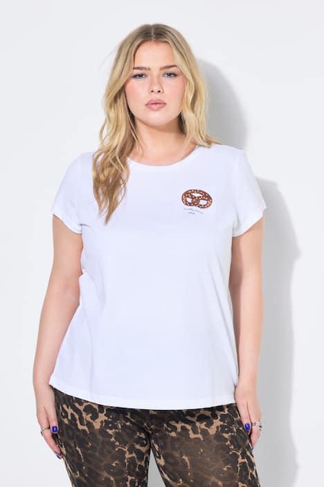 T-Shirt, Slim Shape, Pretzel-broderi