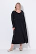 Maxikleid, A-Linie, V-Ausschnitt, Langarm
