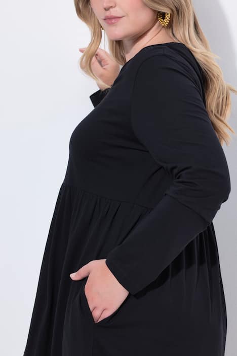 Maxikleid, A-Linie, V-Ausschnitt, Langarm
