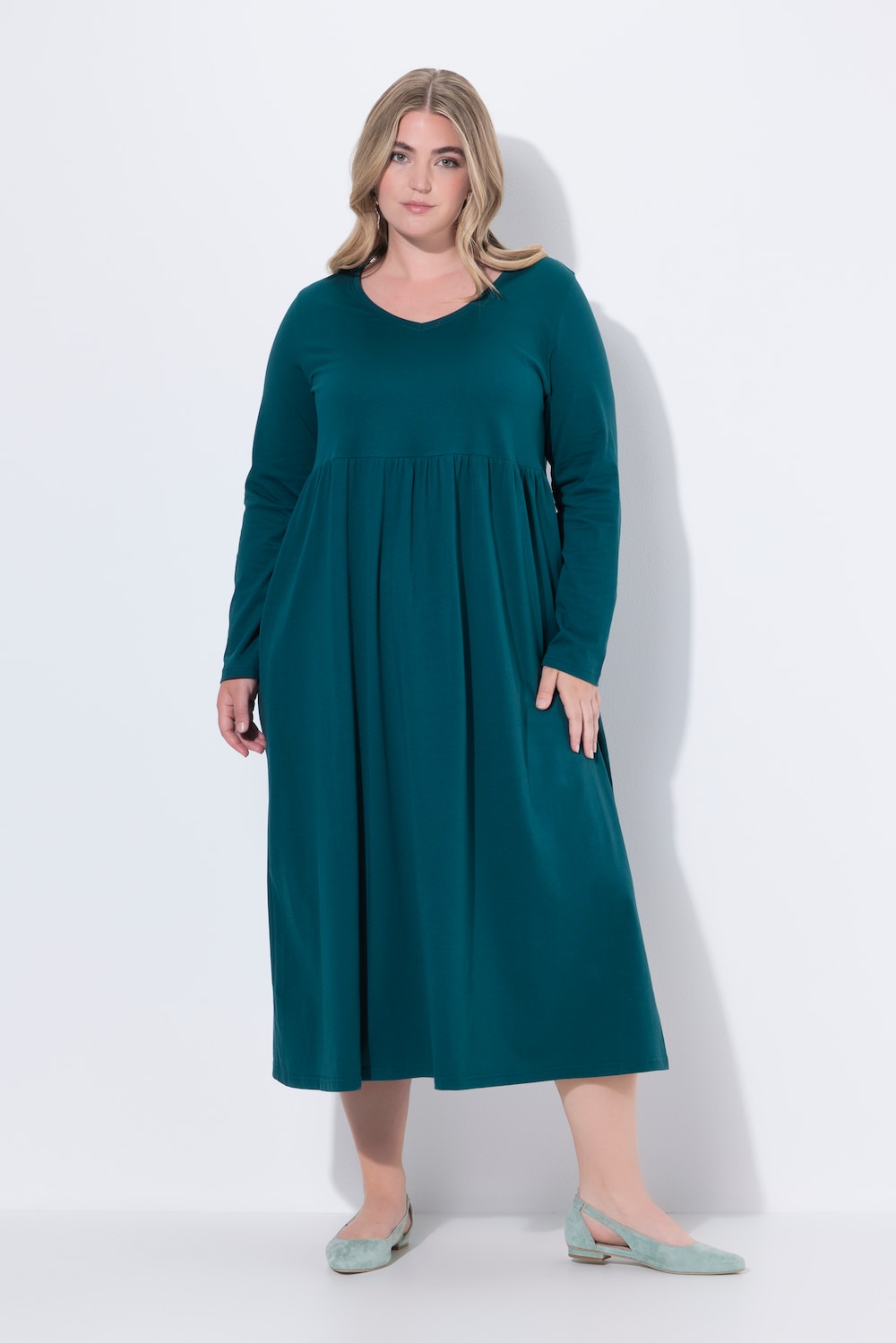 Thumbnail - Große Größen Maxikleid, Damen, türkis, Größe: 54/56, Baumwolle, Ulla Popken