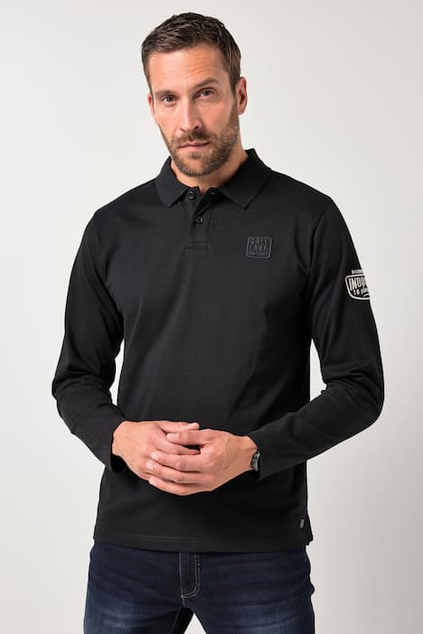 JP1880 Langarm-Poloshirt, Ärmel-Badge, bis 8 XL