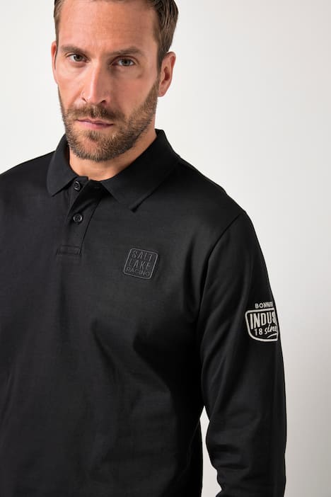 JP1880 Langarm-Poloshirt, Ärmel-Badge, bis 8 XL