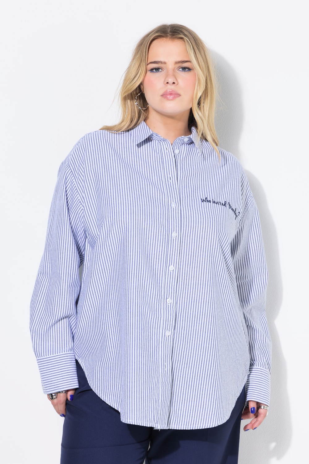 Thumbnail - Große Größen Hemdbluse, Damen, blau, Größe: 42/44, Baumwolle, Studio Untold