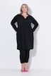 Jerseykleid, A-Linie, Tunika-Ausschnitt, Langarm