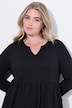 Jerseykleid, A-Linie, Tunika-Ausschnitt, Langarm