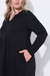 Jerseykleid, A-Linie, Tunika-Ausschnitt, Langarm