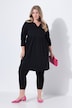 Jerseykleid, A-Linie, Tunika-Ausschnitt, Langarm