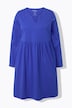 Jerseykleid, A-Linie, Tunika-Ausschnitt, Langarm