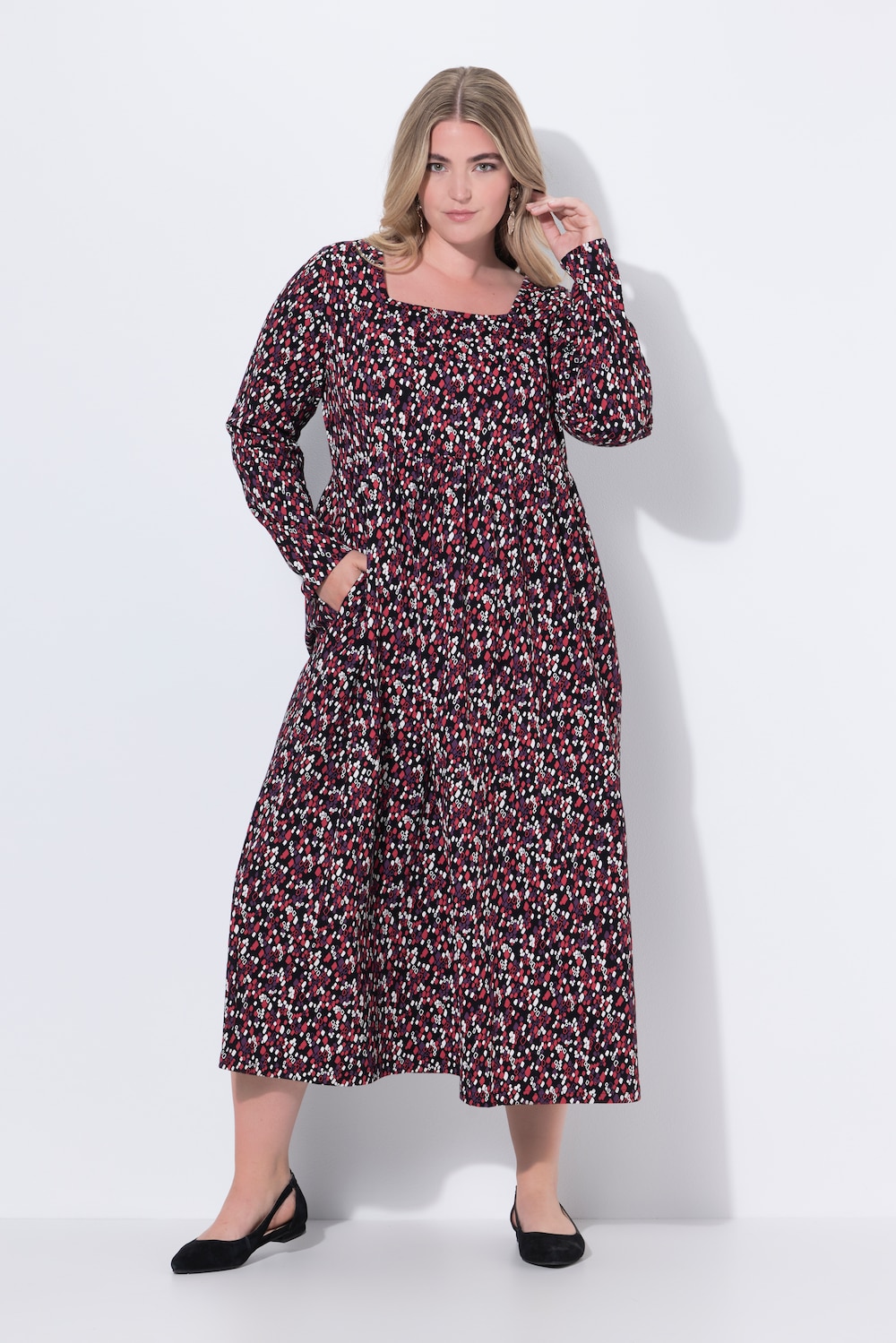 Große Größen Maxikleid, Damen, rot, Größe: 58/60, Baumwolle, Ulla Popken