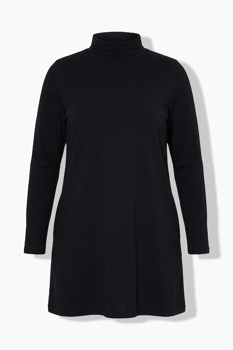 Longshirt, A-Linie, Stehkragen, Langarm, Taschen