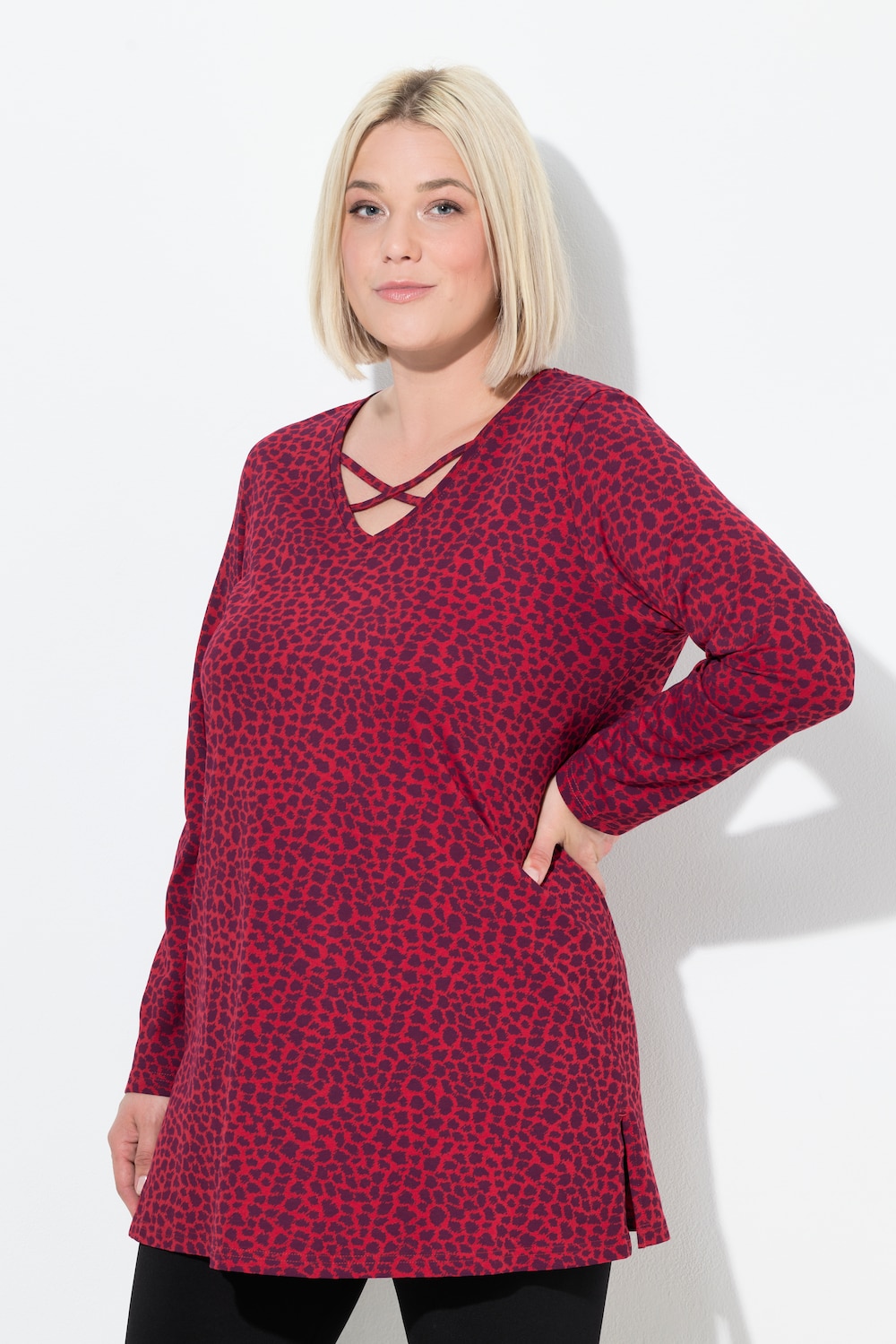 Große Größen Longshirt, Damen, rot, Größe: 46/48, Baumwolle, Ulla Popken