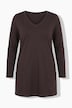 Longshirt, Taschen, A-Linie, V-Ausschnitt, Langarm